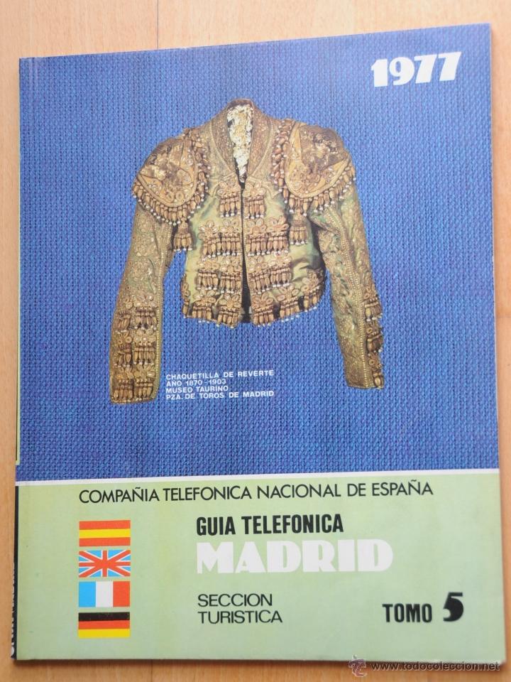 Folhetos de turismo: Gu&iacute;a Telef&oacute;nica de Madrid 1977. Secci&oacute;n Tur&iacute;stica.
