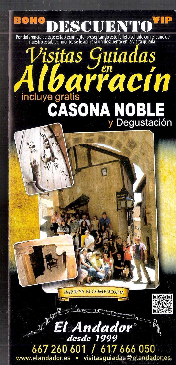 Travel Brochures: Albarrac&iacute;n. Casona Noble. El Andador. D&iacute;ptico. 21 x 10 cmtrs.