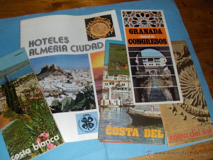Tourismusbrosch&uuml;ren: COSTA BLANCA, ALMERIA, COSTA DEL SOL, GRANADA. 5 FOLLETOS DE TURISMO.