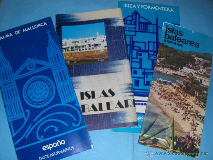 Brochures de tourisme: ISLAS BALEARES, PALMA DE MALLORCA, IBIZA Y FORMENTERA. 4 FOLLETOS DE TURISMO.