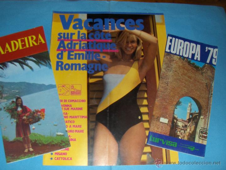Tourismusbrosch&uuml;ren: DESTINOS EUROPEOS, MADEIRA, SOFIA, FRANCIA, PRATO MESE, ADRIATICO, EUROPA 79 CON TURVISA. 6 FOLLETOS