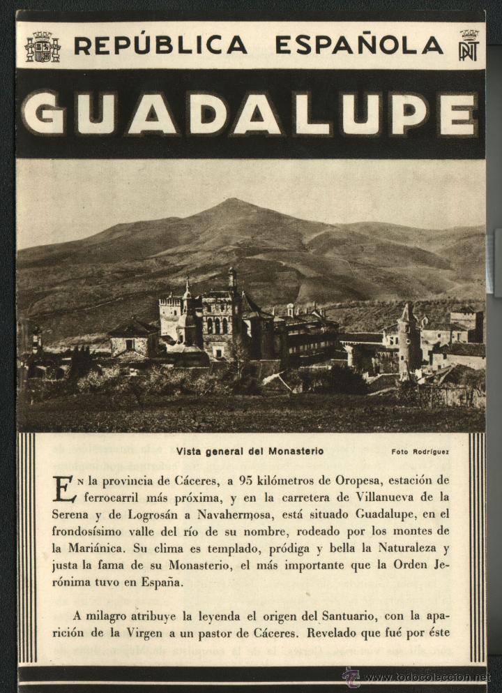 Tourismusbrosch&uuml;ren: GUADALUPE (CACERES) - FOLLETO TURISTICO DE LA REPUBLICA ESPA&Ntilde;OLA