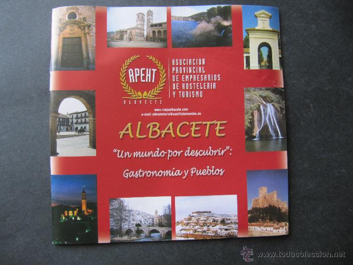 Folletos de turismo: ALBACETE UN MUNDO POR DESCUBRIR. GASTRONOMIA Y PUEBLOS.