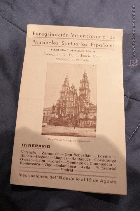 Travel Brochures: FOLLETO, PEREGRINACION VALENCIANA A LOS PRINCIPALES SANTUARIOS ESPA&Ntilde;OLES, 1934 -DOCJ-