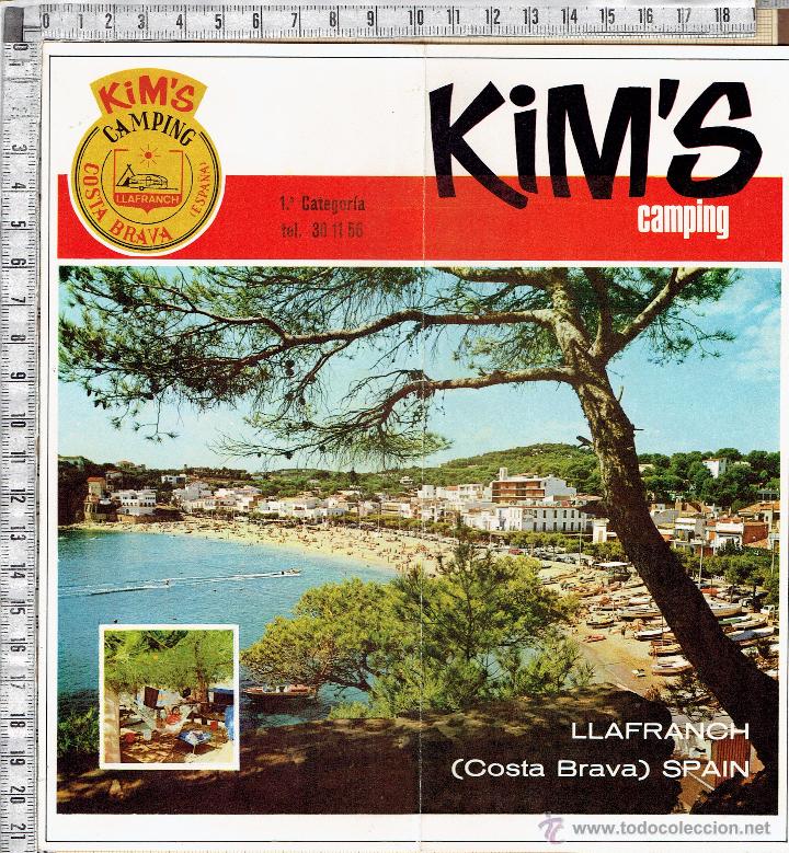 Folhetos de turismo: FOLLETO CAMPING KIM&acute;S-LLAFRANCH-GERONA-COSTA BRAVA-1973.
