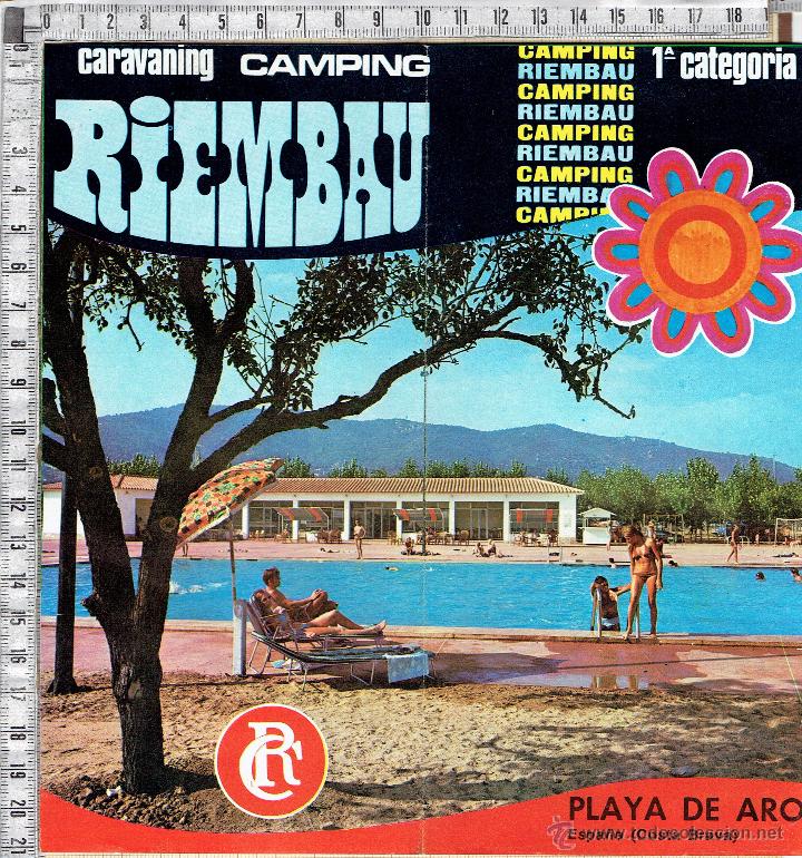 Travel Brochures: FOLLETO CAMPING RIEMBAU-PLAYA DE ARO-COSTA BRAVA-GERONA-1972.