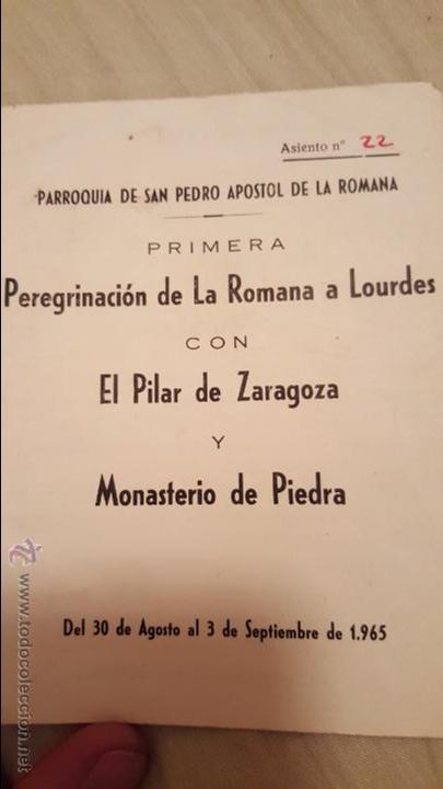 Travel Brochures: parroquia de san pedro apostol de la romana, peregrinacion de la romana a lourdes, 1965