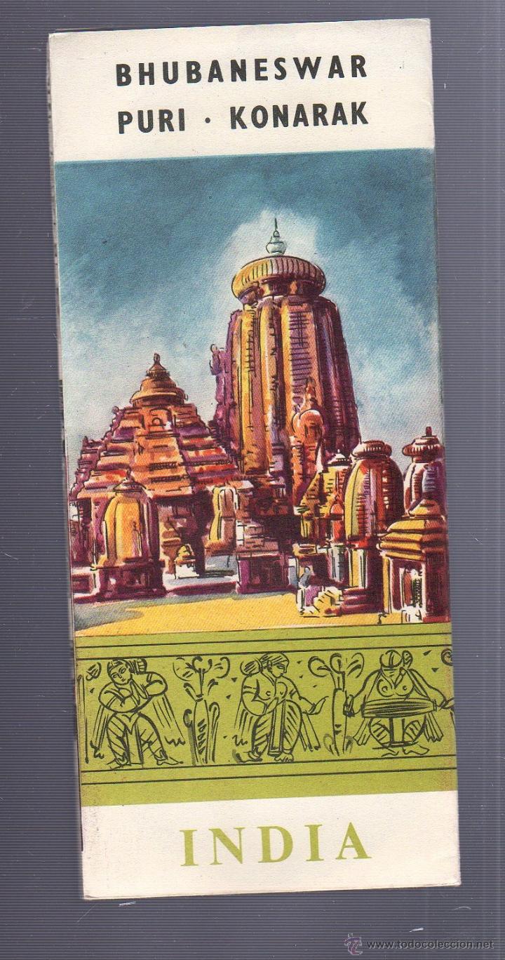 Tourismusbrosch&uuml;ren: FOLLETO TURISTICO. INDIA. BHUBANESWAR, PURI Y KONARAK. IMAGENES DE TEMPLOS Y ESCULTURAS