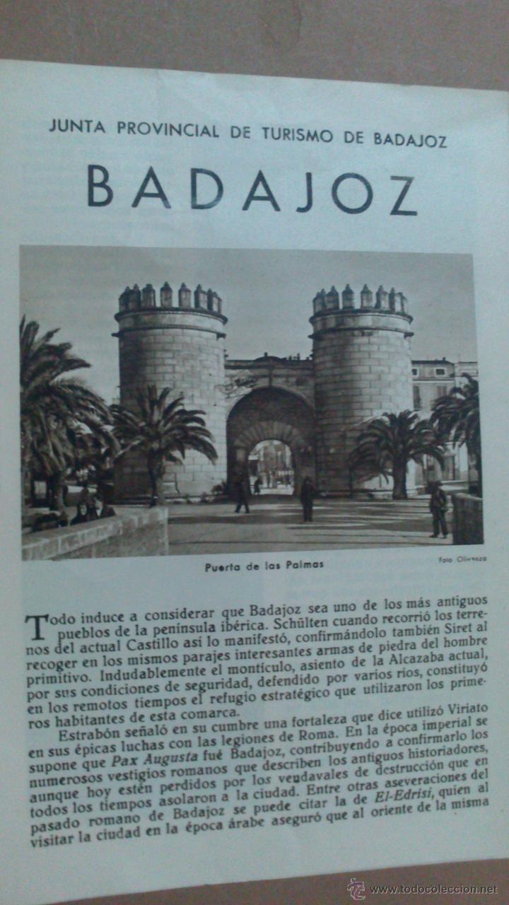 Folhetos de turismo: FOLLETO DE TURISMO BADAJOZ, CON FOTOS
