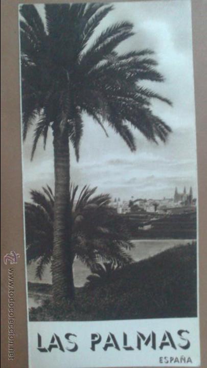 Tourismusbrosch&uuml;ren: TRIPTICO DE LAS PALMAS DE GRAN CANARIA , PATRONATO NACIONAL DE TURISMO, CON FOTOS