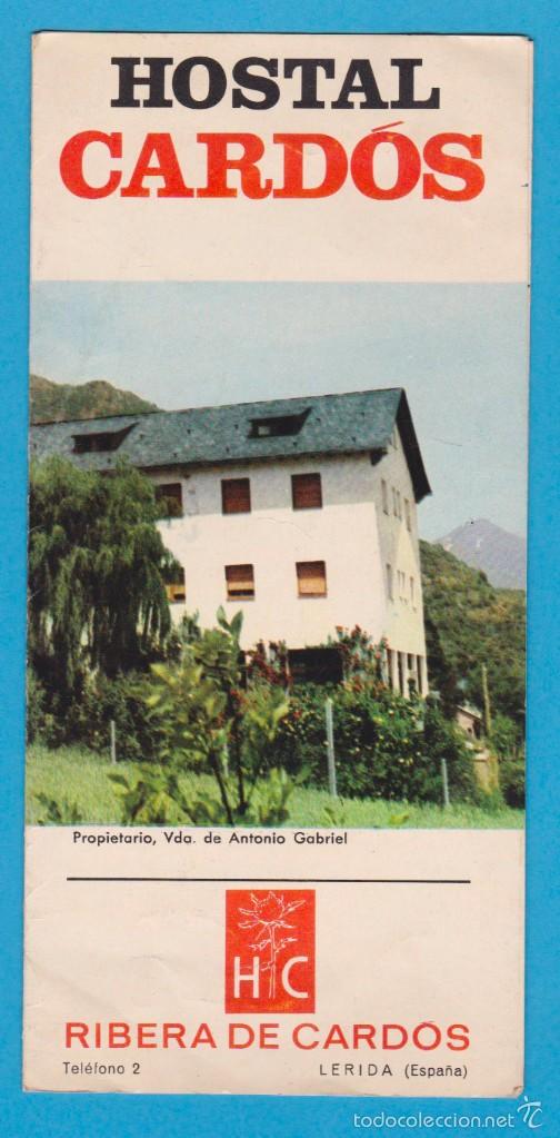 Folhetos de turismo: HOSTAL CARD&Oacute;S, APARTAMENTOS CARD&Oacute;S. TR&Iacute;PTICO PUBLICITARIO, A&Ntilde;OS 60-70