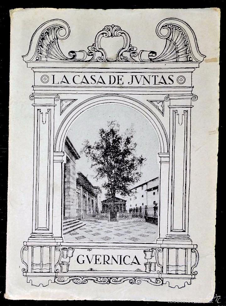 Folhetos de turismo: LIBRILLO DE LA CASA DE JUNTAS DE GUERNICA. A&Ntilde;O: 1936 TEXTO CARMELO DE ECHEGARAY, 20 ILUSTRACCIONES.