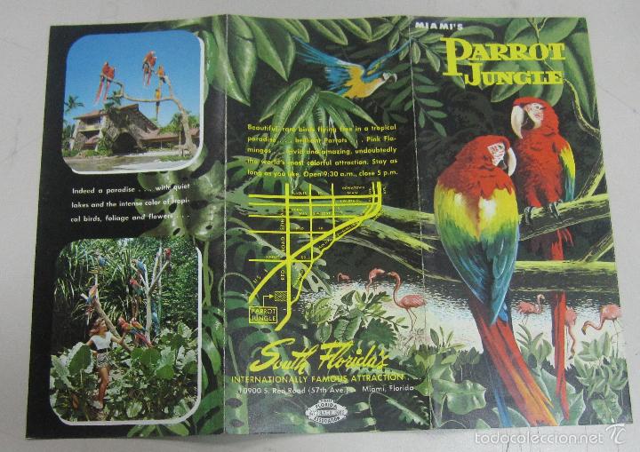 Tourismusbrosch&uuml;ren: FOLLETO DE TURISMO. PARROT JUNGLE. MIAMI. FOTOS EN EL INTERIOR. MAPA DE LOCALIZACION. VER