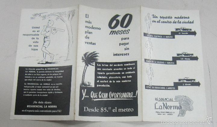 Tourismusbrosch&uuml;ren: FOLLETO DE TURISMO. RESIDENCIAL LA NORMA. CON MAPA DE PARCELACION AL DORSO. VER