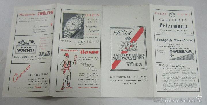 Tourismusbrosch&uuml;ren: FOLLETO DE TURISMO. HOTEL AMBASSADOR WIEN. MAPA Y PUBLICIDAD DE LA EPOCA. ALEMANIA. VER