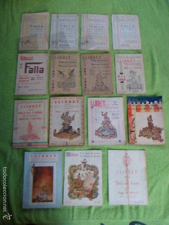 Folhetos de turismo: 15 LLIBRET FALLA MERCADO CENTRAL 1929-1930-1931-1932-1935-1941-1942-1943-1944 ... FALLAS D VALENCIA
