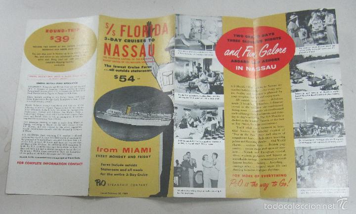 Brochures de tourisme: FOLLETO DE TURISMO. CRUCERO S/S FLORIDA TO NASSAU FROM MIAMI. 1958. VER