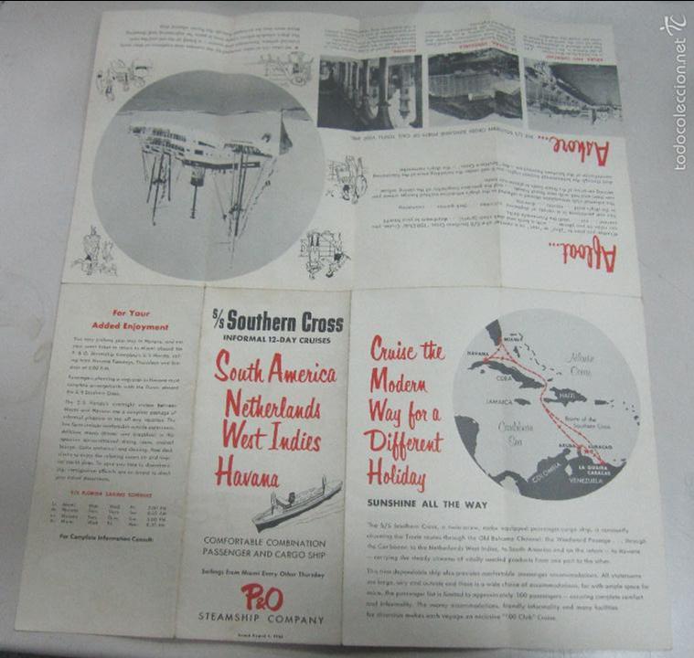 Tourismusbrosch&uuml;ren: FOLLETO DE TURISMO. S/S SOUTHERN CROSS. CRUCERO SOUTH AMERICA, NETHERLANDS, WEST INDIES. HAVANA. VER