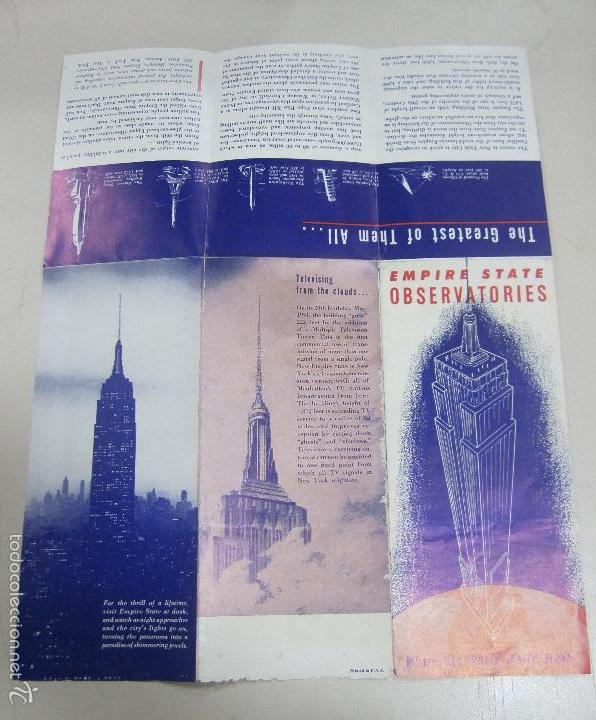 Tourismusbrosch&uuml;ren: FOLLETO DE TURISMO. EMPIRE STATE OBSERVATORIES. NORTE, SUR, ESTE Y OESTE. VER IMAGENES