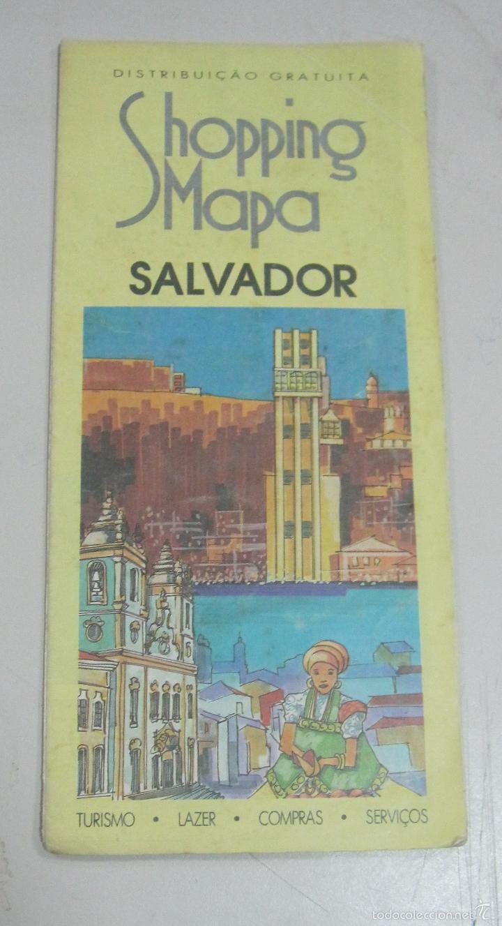 Tourismusbrosch&uuml;ren: FOLLETO DE TURISMO. SHOPPING MAPA. SALVADOR. TURISMO, LAZER, COMPRAS, SERVICIOS.