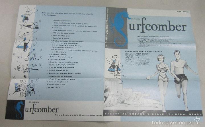 Tourismusbrosch&uuml;ren: FOLLETO DE TURISMO. HOTEL SURFCOMBER. CON TARIFA DE PRECIOS. MIAMI BEACH