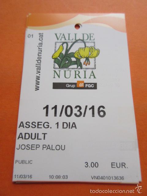 Folletos de turismo: FORFET FORTFAIT ESTACION ESQUI VALL DE NURIA VALLE - ADULTO 1 DIA SEGURO