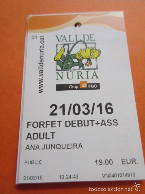 Folletos de turismo: FORFET FORTFAIT ESTACION ESQUI VALL DE NURIA VALLE - ADULTO VARIANTE DEBUTANTE + SEGURO