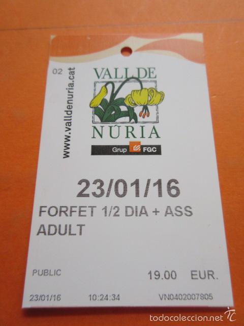 Folletos de turismo: FORFET FORTFAIT ESTACION ESQUI VALL DE NURIA VALLE - ADULTO 1/2 DIA + SEGURO - VARIANTE PUBLICO