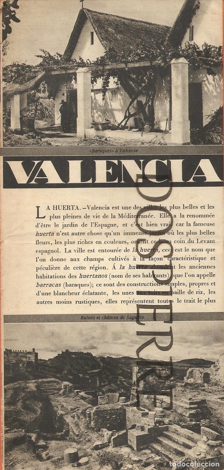 Folletos de turismo: ANTIGUO FOLLETO TUR&Iacute;STICO, VALENCIA, EN FRANCES,  CON FOTOS