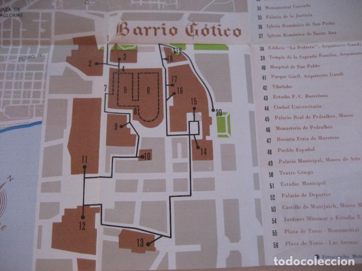 Folletos de turismo: Barcelona. 1965. Mapa 61 x 46 cms. - Foto 3
