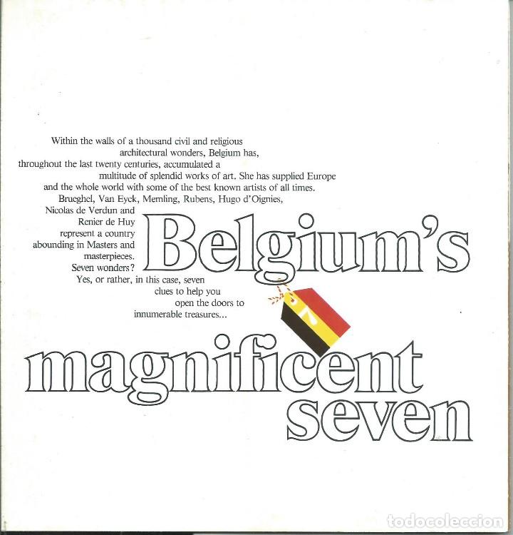 Tourismusbrosch&uuml;ren: BELGIUM'S MAGNIFICENT SEVEN. EN INGLES. BRUEGHEL,VAN EYCK, MENLING, RUBENS, BELGICA VINTAGE. 1978