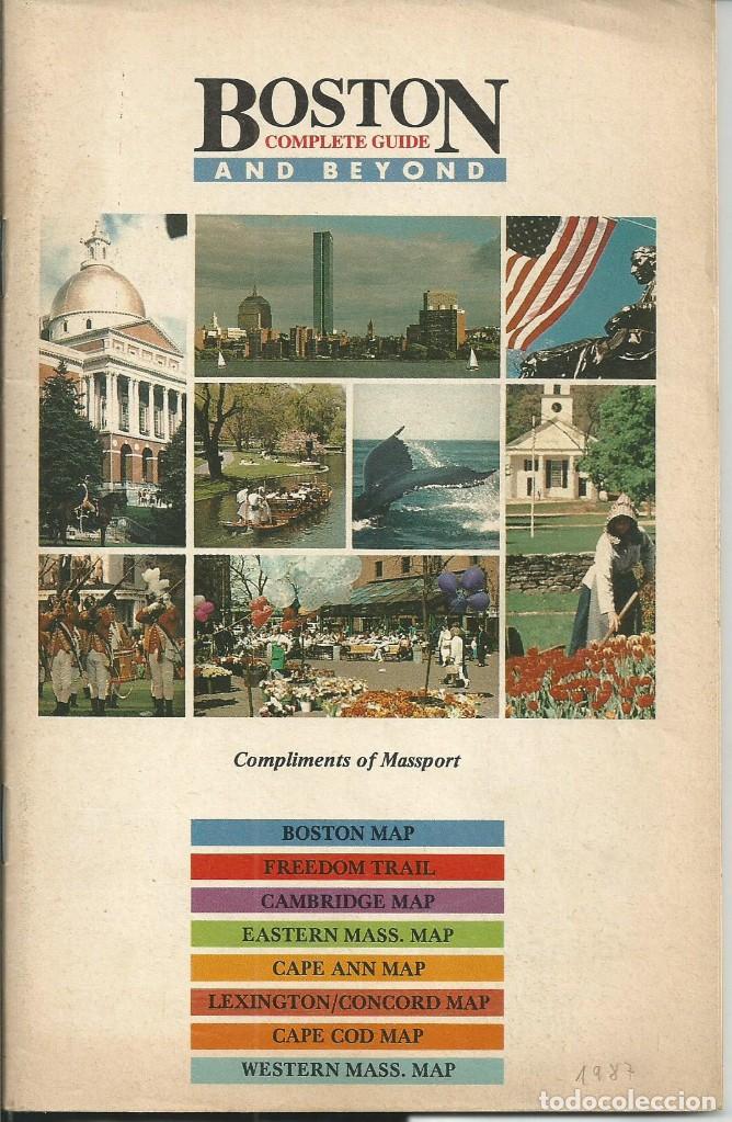 Travel Brochures: BOSTON COMPLETE GUIDE AND BEYON  (ALRREDEDORES).USA.  GUIA CON MAPAS INFORMACION PUBLICIDAD 1987