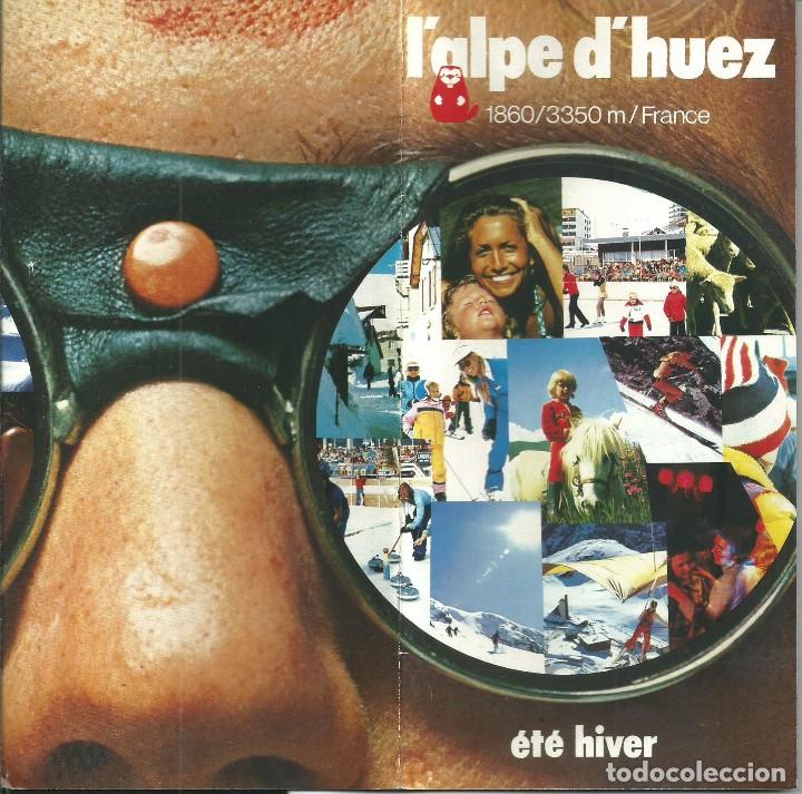 Tourismusbrosch&uuml;ren: POSTER DESPLEGABLE  CON MAPA PANORAMICO ESTACION DE L'ALPE D HUEZ 1972 VINTAGE FRANCIA