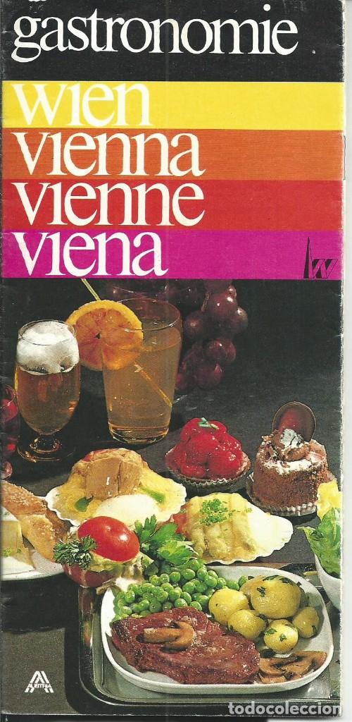 Tourismusbrosch&uuml;ren: Guia gastronomia Viena, Gastronomie Wien. a&ntilde;o 1977 En Aleman, Ingles y Frances