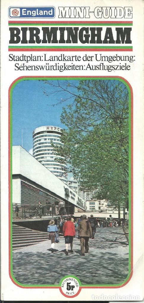 Tourismusbrosch&uuml;ren: MINI GUIA DE BIRMINGHAN EN ALEMAN 1976 CON PLANO DEL CENTRO DE LA CIUDAD