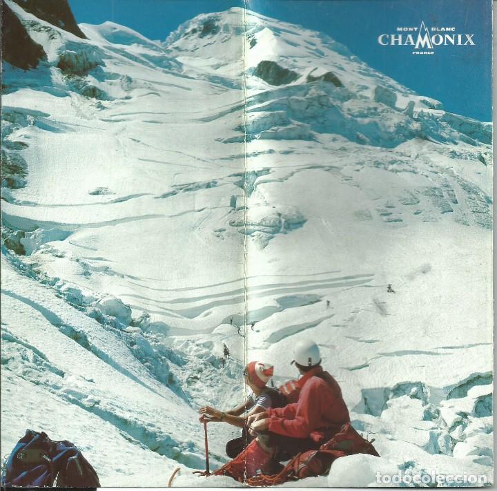 Tourismusbrosch&uuml;ren: FOLLETO VINTAGE CHAMONIX, MONT BLANC CON MAPA PANORAMICO DE LA ZONA Y DE LA MONTA&Ntilde;A FOTOS