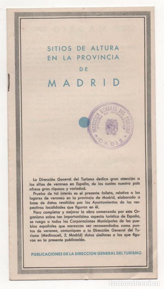 Folletos de turismo: (ALB-TC-5) FOLLETO TURISMO SITIOS DE ALTURA EN LAS PROVINCIA MADRID