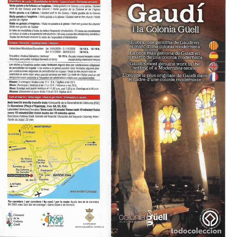 Folletos de turismo: Gaud&iacute; i la Col&ograve;nia G&uuml;ell. Santa Coloma de Cervell&oacute;. Catalunya. Antoni Gaud&iacute;. Modernisme