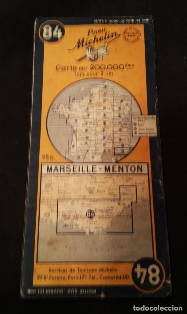 Brochures de tourisme: MICHELIN - 1953 - N&deg;84 - CARTE ROUTIERE - FRANCE - MARSEILLE /MENTON 200000&deg; - BIBENDUM