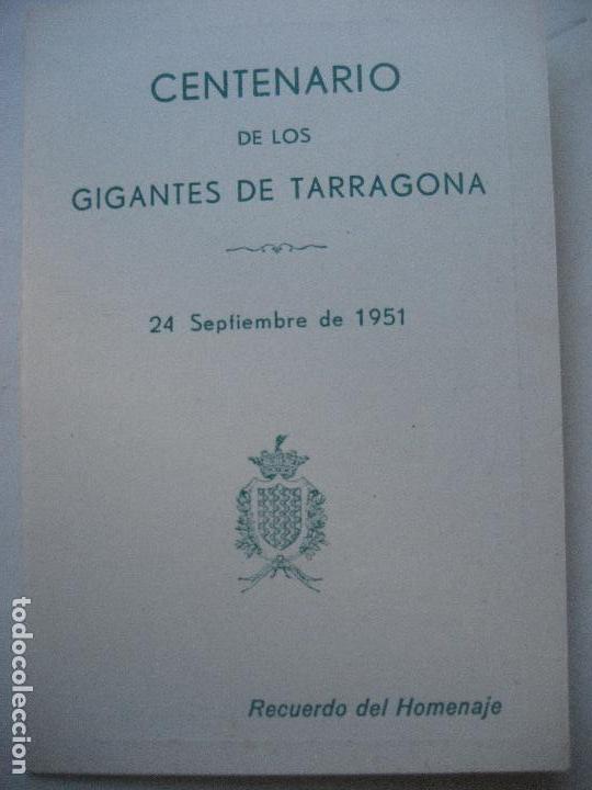 Tourismusbrosch&uuml;ren: Tarragona. Centenario de los Gigantes de Tarragona. 1951. Recuerdo del homenage
