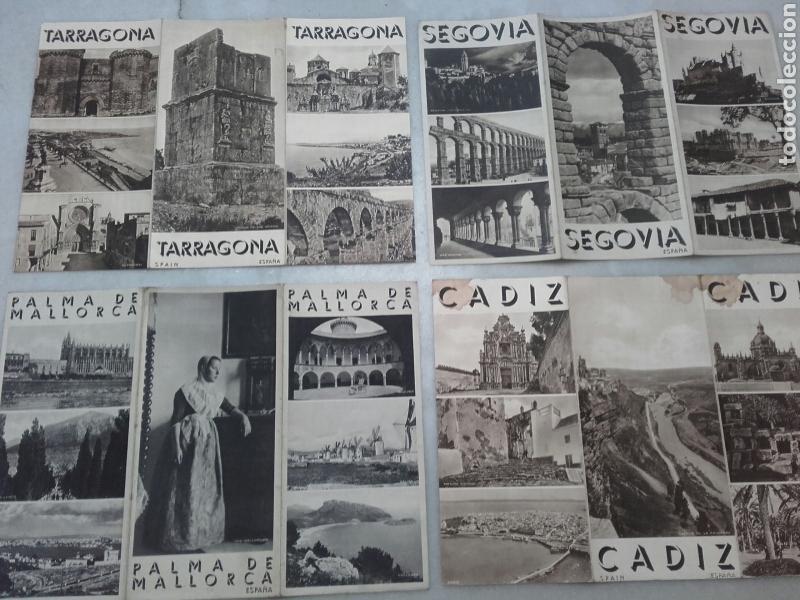 Folletos de turismo: TARRAGONA. SEGOVIA. CADIZ. PALMA DE MALLORCA. PATRONATO NACIONAL DE TURISMO. HUECOGRABADO ARTE.