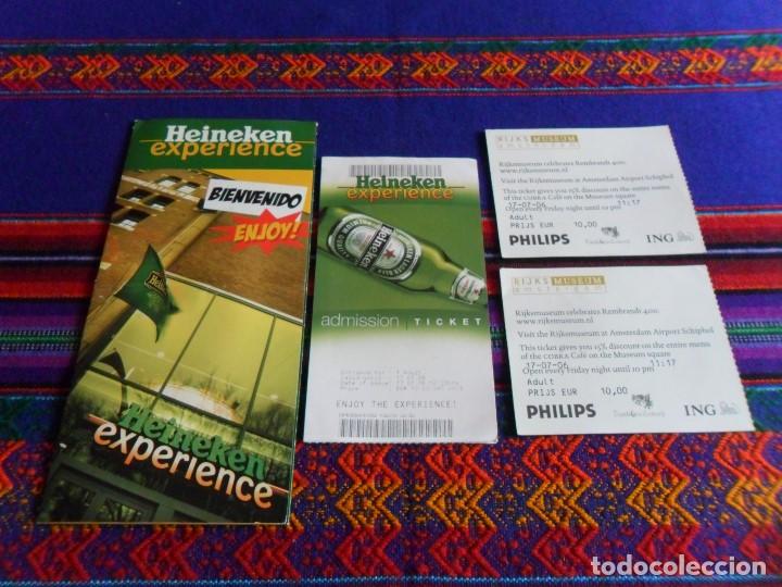Folletos de turismo: FOLLETO Y ENTRADA HEINEKEN EXPERIENCE EN ESPA&Ntilde;OL Y DOS ENTRADAS RIJKSMUSEUM AMSTERDAM. MBE.