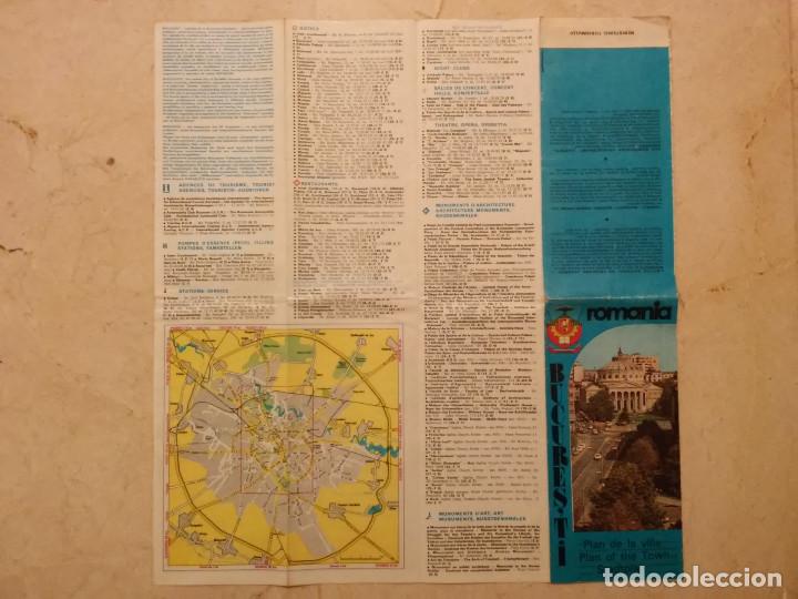 Folhetos de turismo: ANTIGUA GUIA - MAPA DE VIAJE Bucarest - RUMANIA - TURISMO - PLANO -A&Ntilde;O 1983