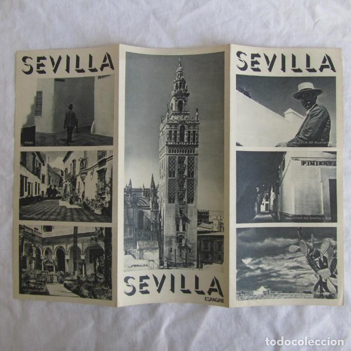 Tourismusbrosch&uuml;ren: Tr&iacute;ptico de Sevilla. Folleto tur&iacute;stico desplegable en franc&eacute;s