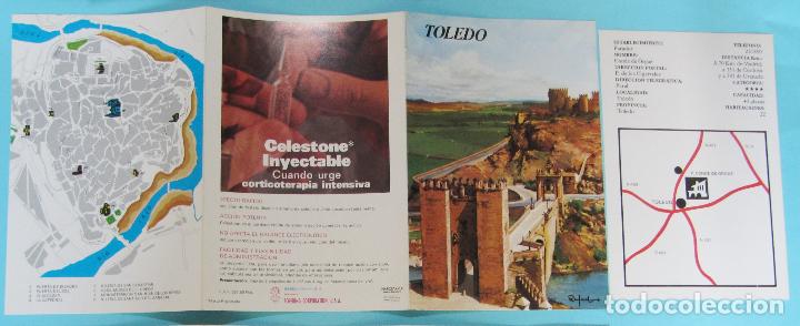 Folletos de turismo: COLECCI&Oacute;N ESPA&Ntilde;A MONUMENTAL. TR&Iacute;PTICO TOLEDO + 2 FICHAS DE PARADORES. HAROFARMA, S/F.