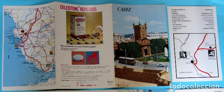 Folhetos de turismo: COLECCI&Oacute;N ESPA&Ntilde;A MONUMENTAL. TR&Iacute;PTICO C&Aacute;DIZ + FICHA PARADOR CASA DEL CORREGIDOR. HAROFARMA, S/F.