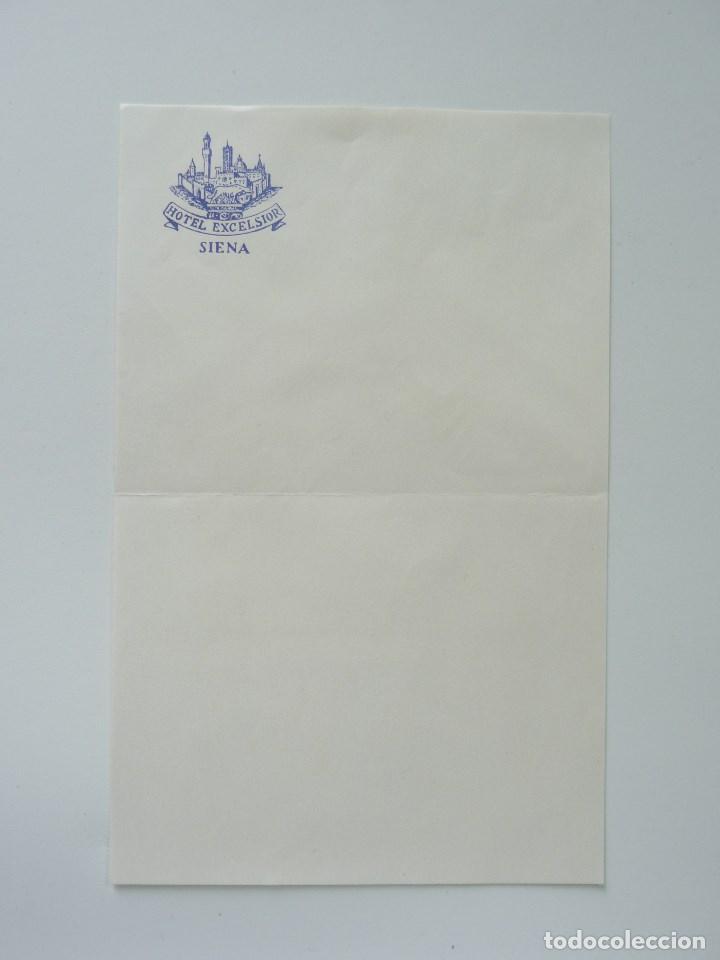 Tourismusbrosch&uuml;ren: PAPEL DE CARTA HOTEL EXCELSIOR, SIENA. ITALIA- A&Ntilde;OS 50