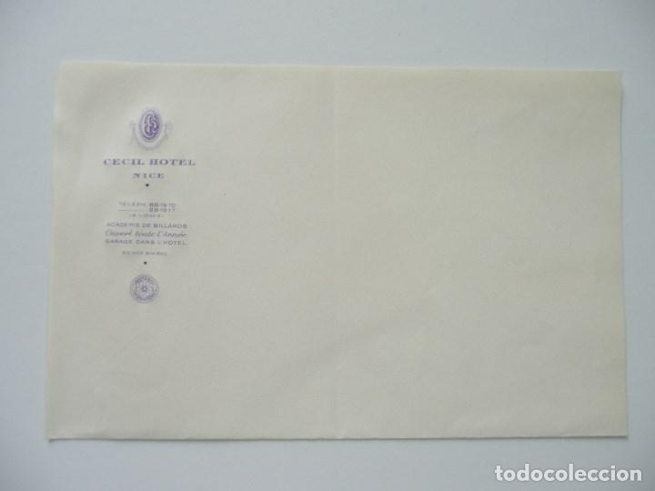 Tourismusbrosch&uuml;ren: PAPEL DE CARTA CECIL HOTEL, NICE. FRANCIA- A&Ntilde;OS 50