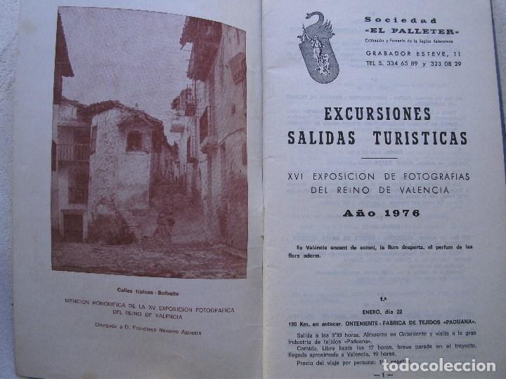 Folletos de turismo: sociedad el palleter valencia - programa de excursiones 1976 - Foto 2