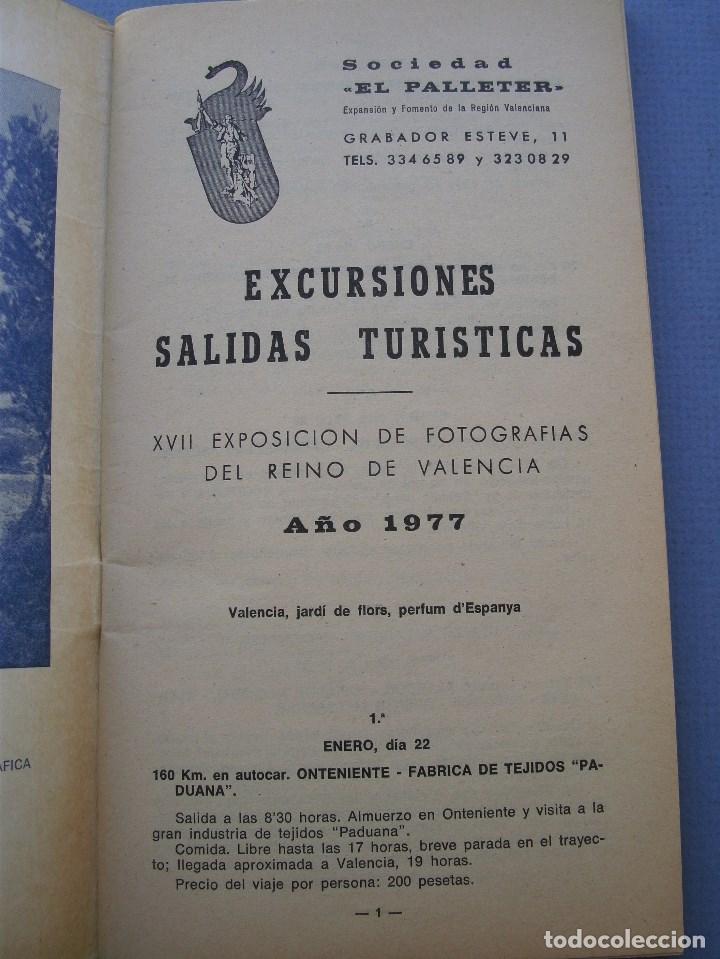 Folletos de turismo: sociedad el palleter valencia - programa de excursiones 1977 - Foto 2